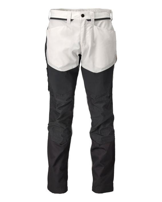 Pantaloni con tasche porta-ginocchiere CUSTOMIZED bianco/grigio pietra