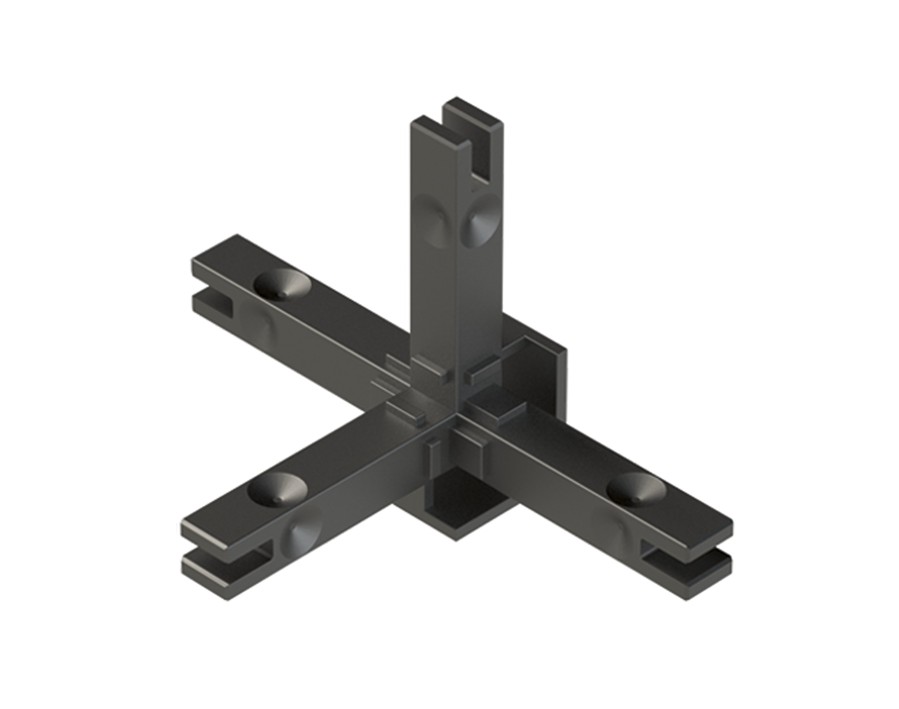 Cadro Giunto a 4 vie collegamento LED nero opaco