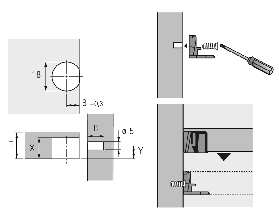 Giunzione per piani VB 54 / 19 Toolex