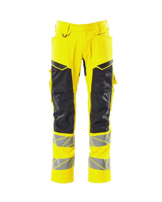 Pantaloni con tasche porta-ginocchiere ACCELERATE SAFE hi-vis giallo/nero