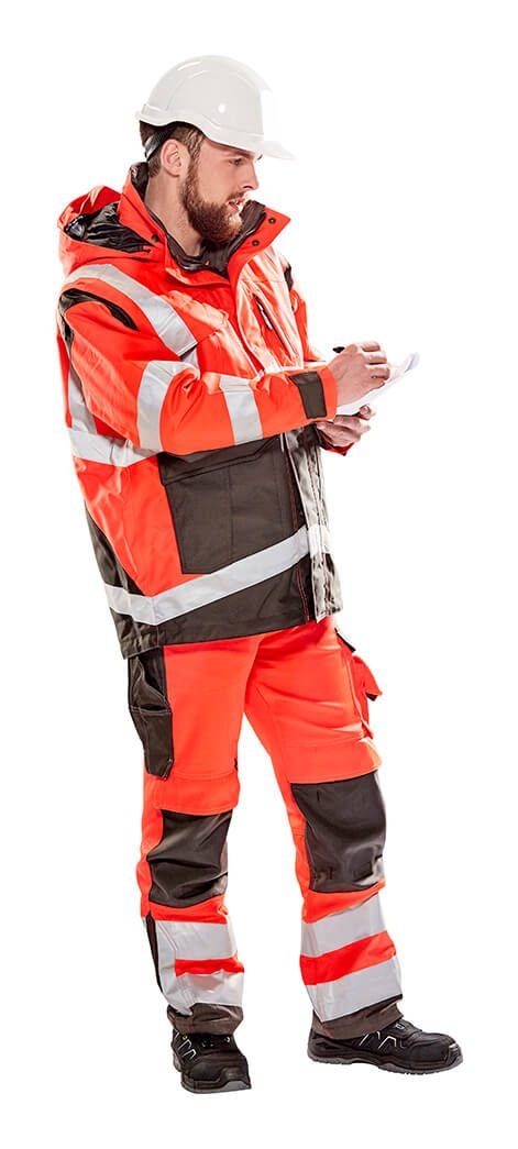 Pantaloni con tasche porta-ginocchiere SAFE SUPREME hi-vis arancio/antracite scuro