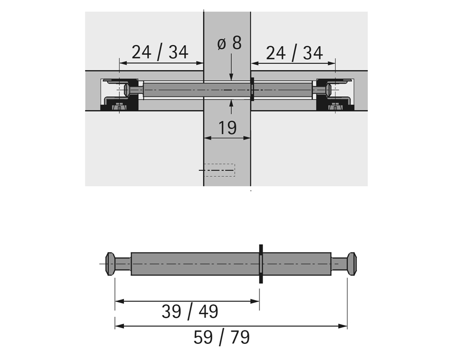 Perno doppio DU 853 per Rastex 15 
