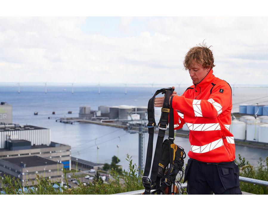 Maglione con mezza cerniera ACCELERATE SAFE hi-vis rosso/blu navy scuro