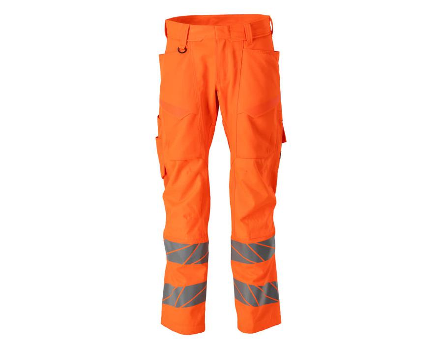Pantaloni con tasche porta-ginocchiere ACCELERATE SAFE hi-vis arancio