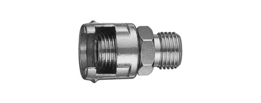 Raccordo maschio con dado fresato