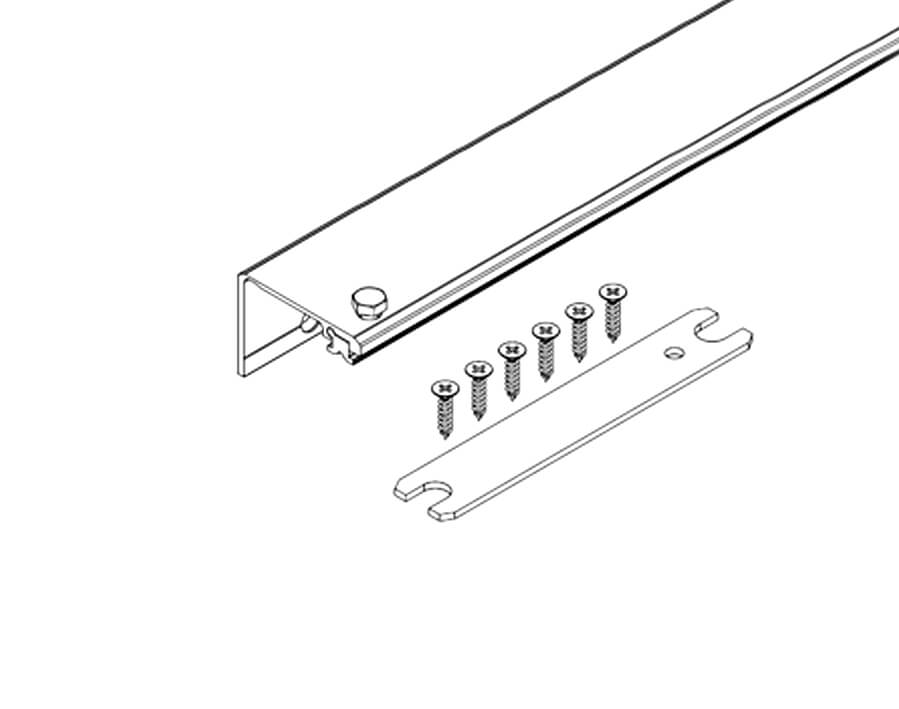 Profilo di collegamento Connector a parte esterna o corpo per 1 anta a scomparsa per rotazione in legno Hawa Concepta 25/30/40/50