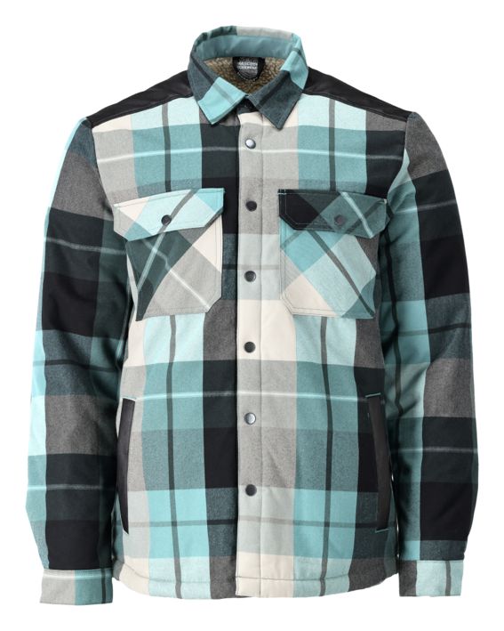Camicia con fodera in pile CUSTOMIZED a quadri verde foresta