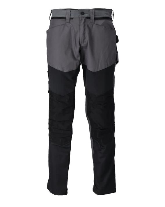 Pantaloni con tasche porta-ginocchiere CUSTOMIZED grigio pietra/nero