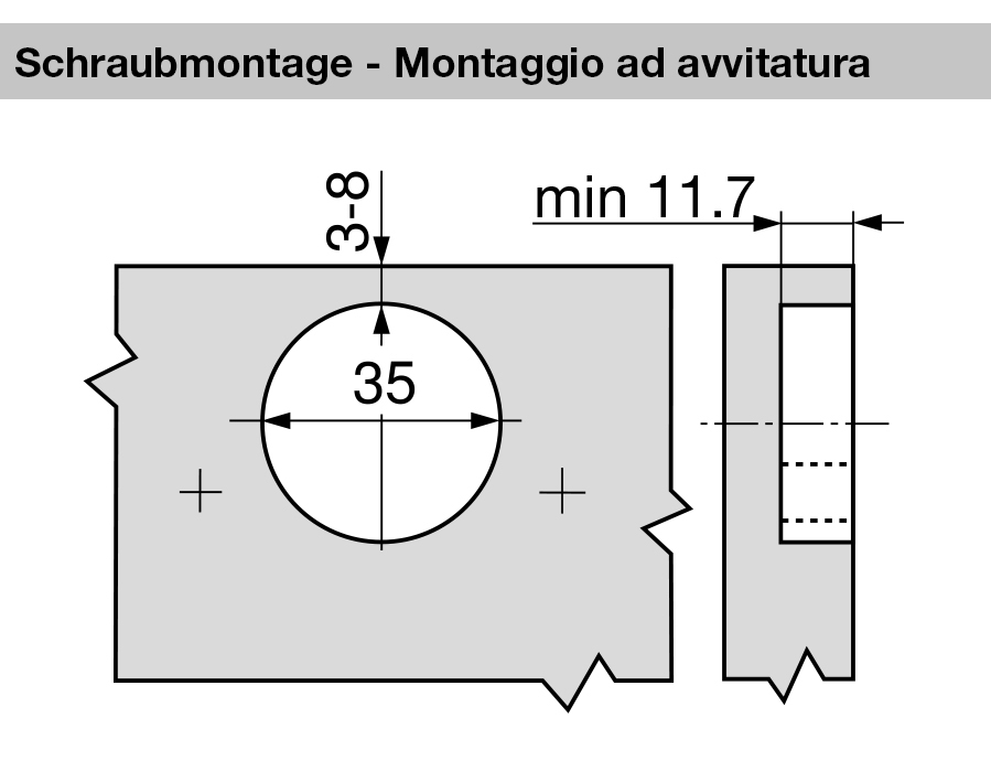 Cerniera da 125° CLIP top BLUMOTION  