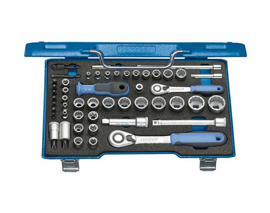 Kombinierte Zwölfkant-Steckschlüssel-Garnitur 3/8" und 1/4"