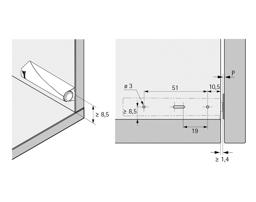 Push to open pin Strong da avvitare - corsa lunga 