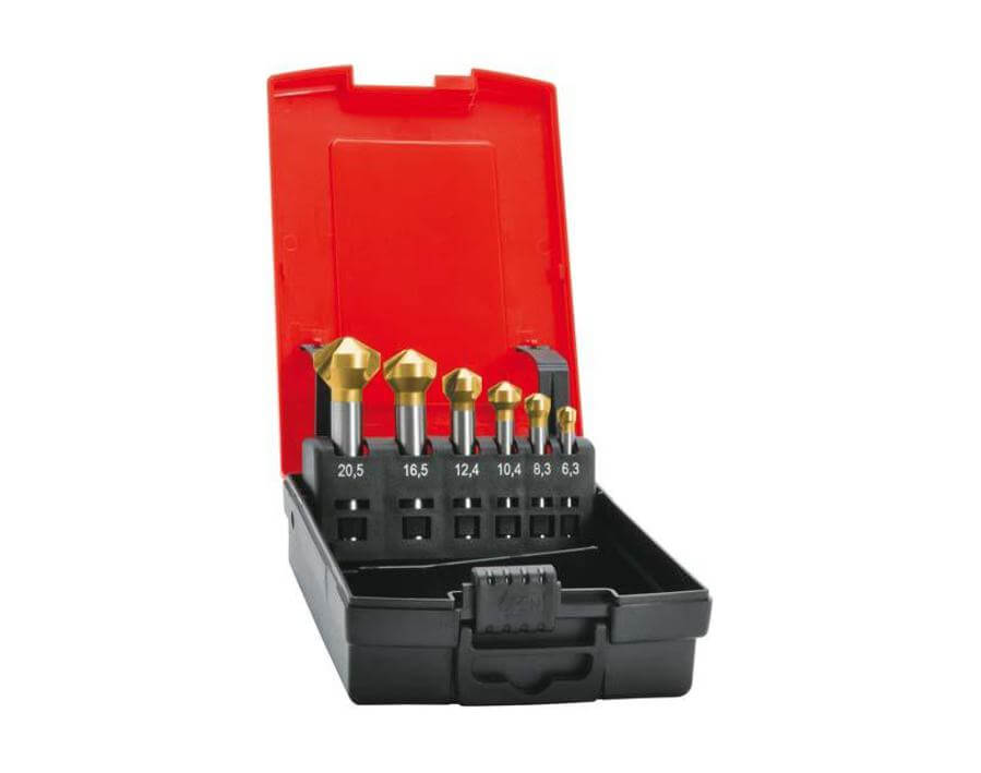 Kegel- und Entgratsenker-Satz 120° mit zyl. Schaft