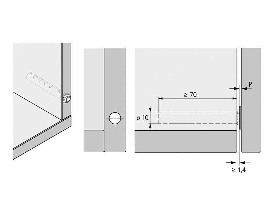 Push to open pin da incasso - corsa lunga 