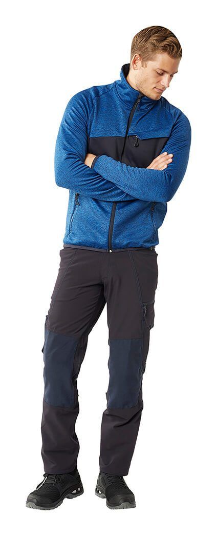 Maglione in pile con chiusura lampo ACCELERATE azzurro/blu navy scuro