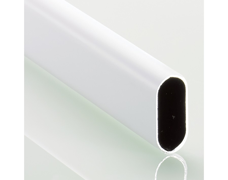 Tubo guardaroba ovale bianco verniciato con polveri epossidiche