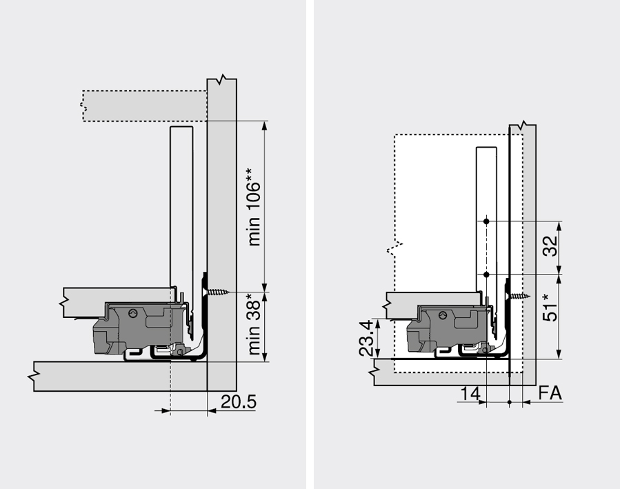 Legrabox - altezza K - nero carbonio opaco 