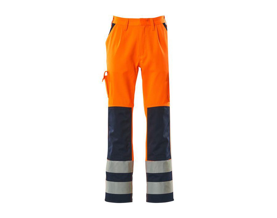 Pantaloni con tasche porta-ginocchiere SAFE COMPETE hi-vis arancio/blu navy