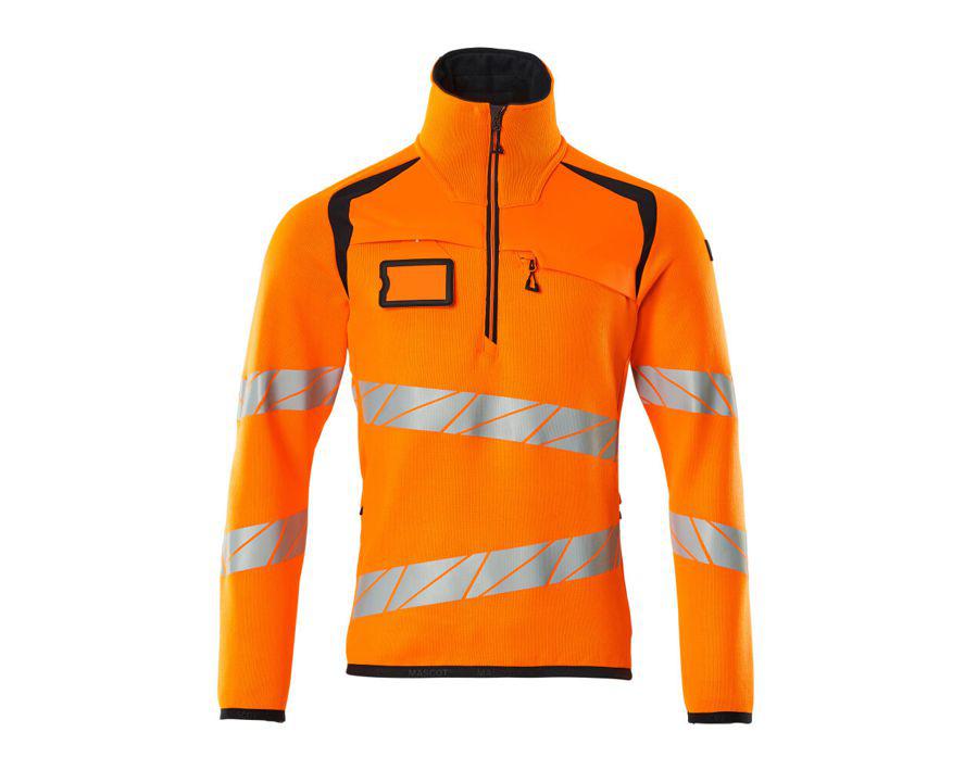 Maglione con mezza cerniera ACCELERATE SAFE hi-vis arancio/blu navy scuro