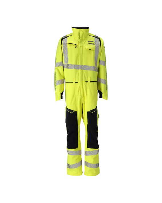 Tuta da lavoro con tasche porta-ginocchiere ACCELERATE MULTISAFE hi-vis giallo/blu navy scuro