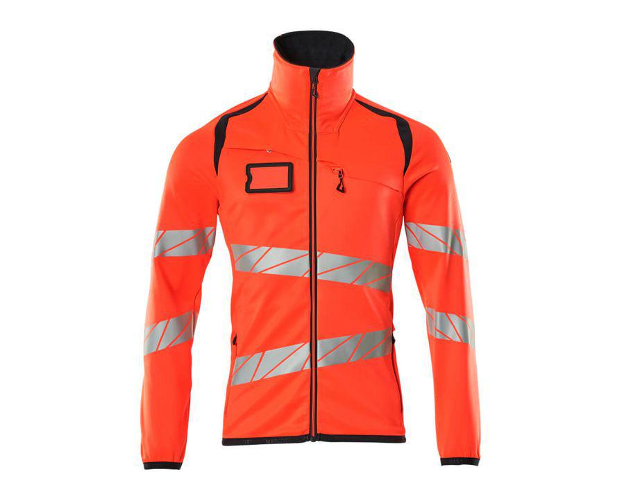 Maglione in pile con chiusura lampo ACCELERATE SAFE hi-vis rosso/blu navy scuro