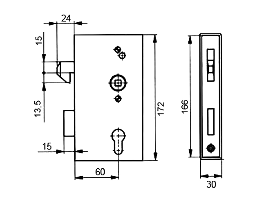 Scatola 140S-30ZW con serratura 