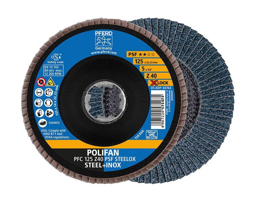 Fächerschleifscheibe X-LOCK, Zirkonkorund, Ø 115 mm, gewölbt