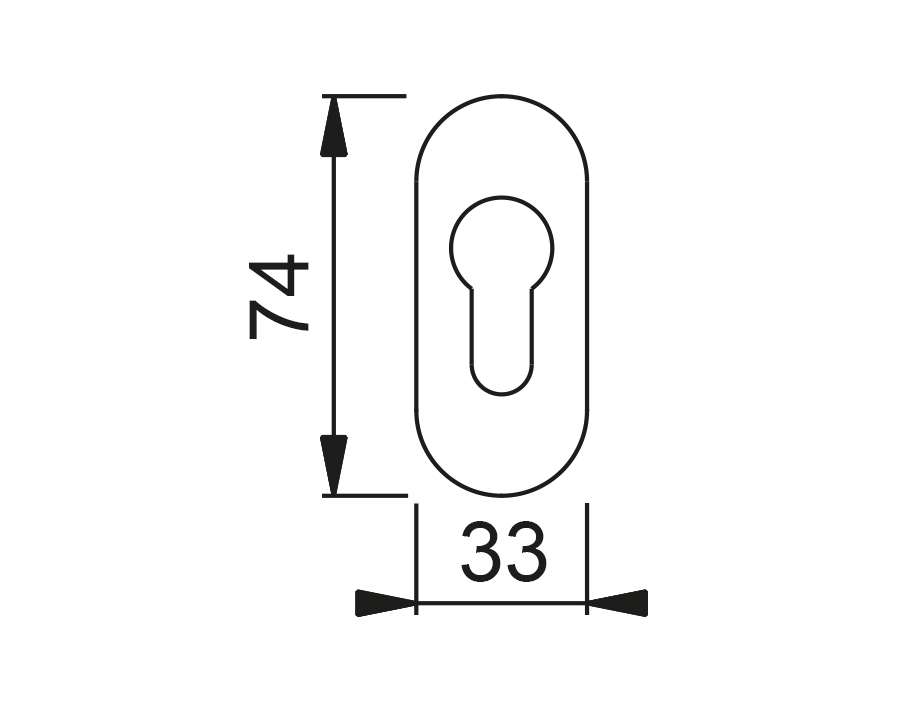 Bocchetta per porte a profilo 