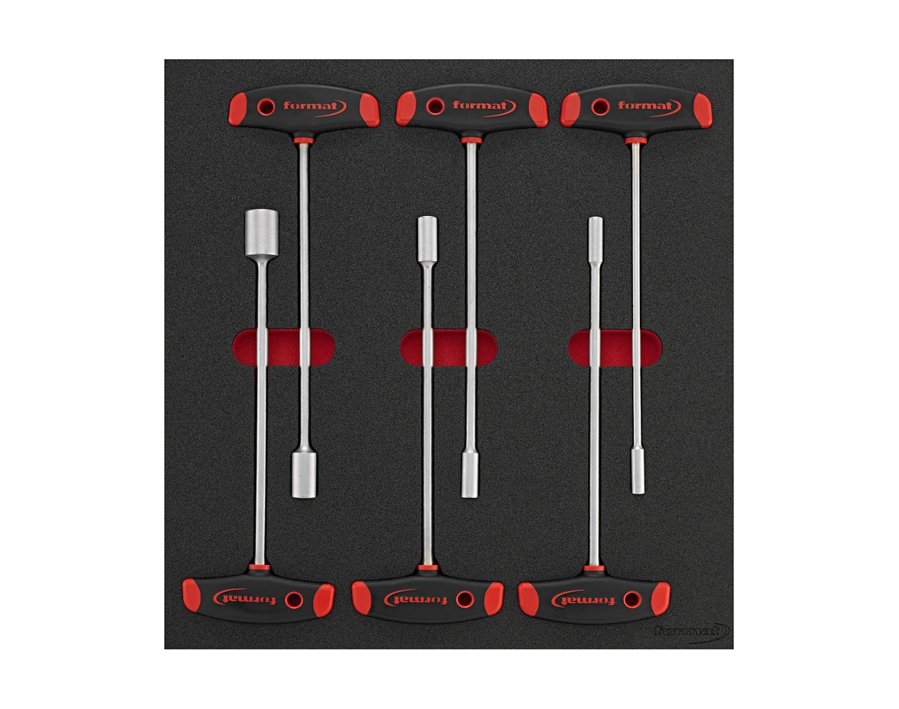 Werkzeugmodul Sechskant-Steckschlüssel-Schraubendreher mit T-Griff, 6-teilig, Modul 2/3