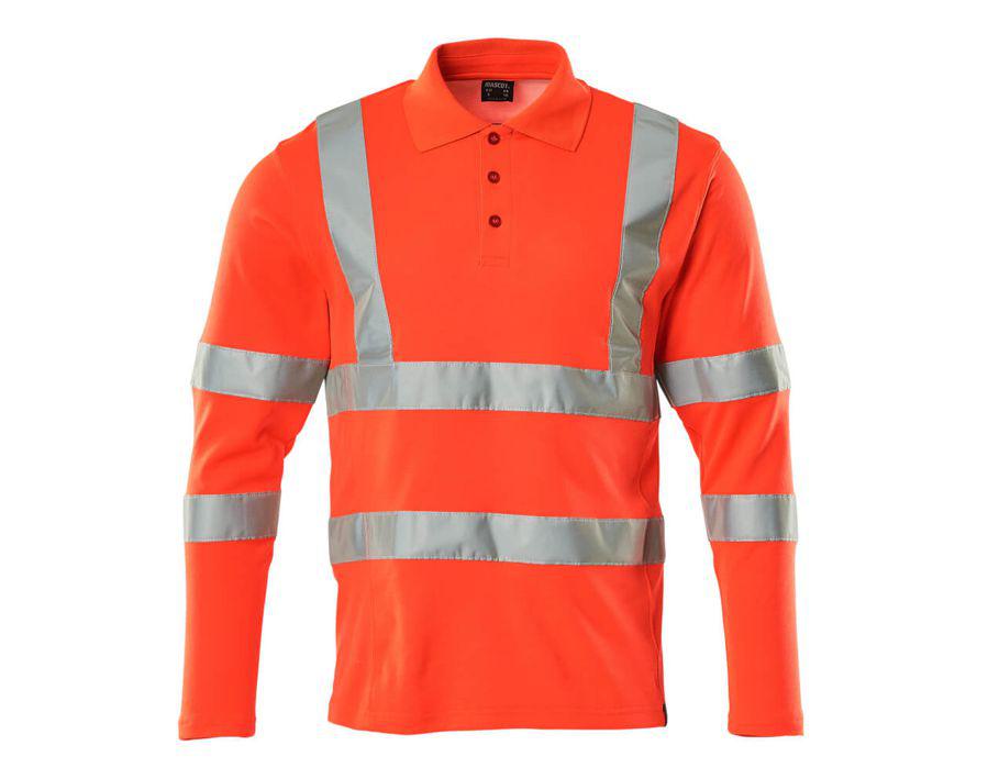 Polo, a maniche lunghe SAFE CLASSIC hi-vis rosso