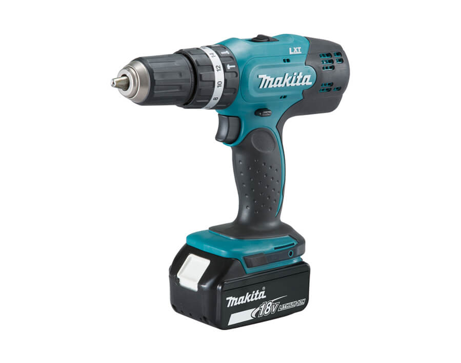 Trapano avvitatore con percussione a batteria a 2 velocità DHP453RFE 