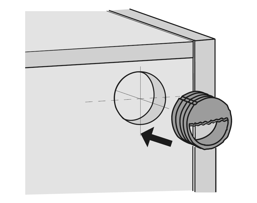 Attaccaglia per pensili SAH 305 per il montaggio nel pannello posteriore