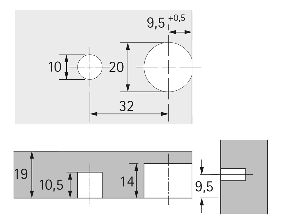 Giunzione eccentrica VB 36/19 senza nervatura