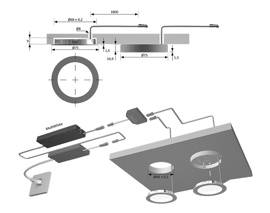 Lampada LED LitePanel 68 