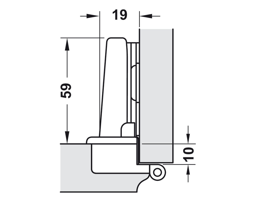 Cerniera per ante a battuta angolare/centrale 