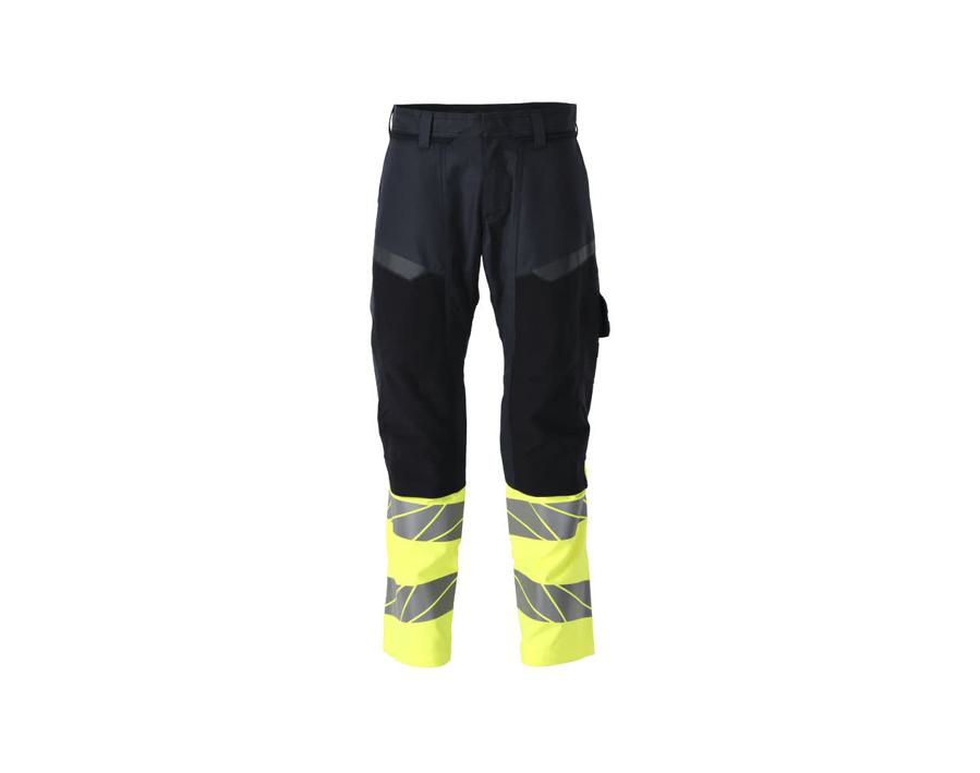 Pantaloni con tasche porta-ginocchiere ACCELERATE MULTISAFE blu navy scuro/hi-vis giallo