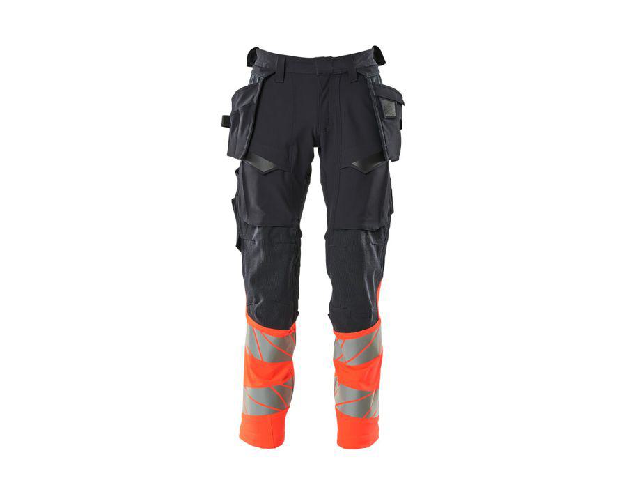 Pantaloni con tasche esterne ACCELERATE SAFE blu navy scuro/hi-vis rosso