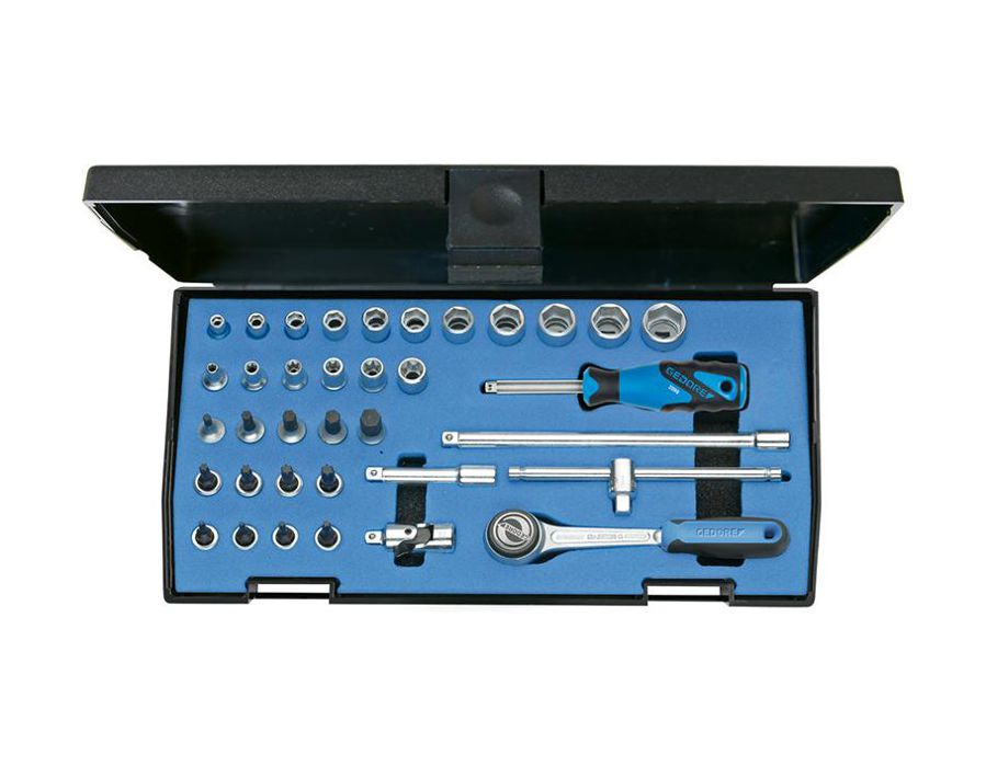 Sechskant-Steckschlüssel-Garnitur 1/4", 36-teilig