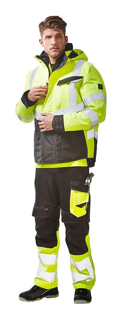 Pantaloni con tasche porta-ginocchiere SAFE SUPREME antracite scuro/hi-vis arancio