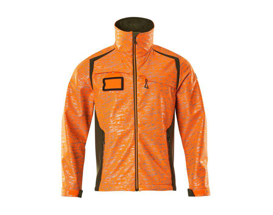 Giacca Softshell ACCELERATE SAFE hi-vis arancio/verde muschio