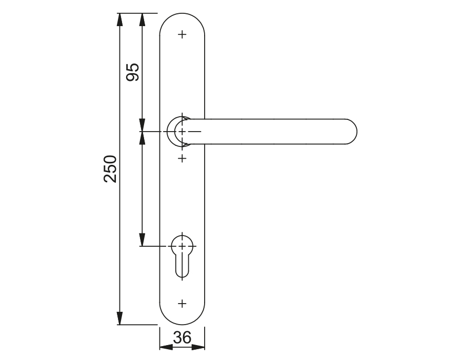 Guarnitura con placca stretta in alluminio serie Luxembourg 1500/3357N 