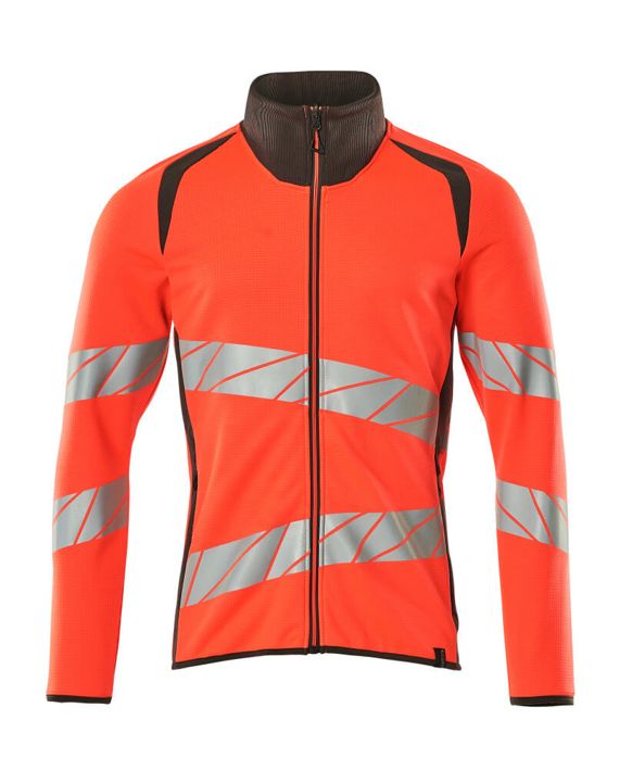Felpa con chiusura lampo ACCELERATE SAFE hi-vis rosso/antracite scuro