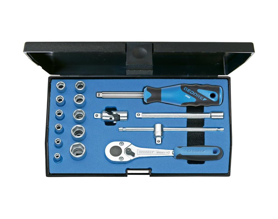 Sechskant-Steckschlüssel-Garnitur 1/4", 16-teilig