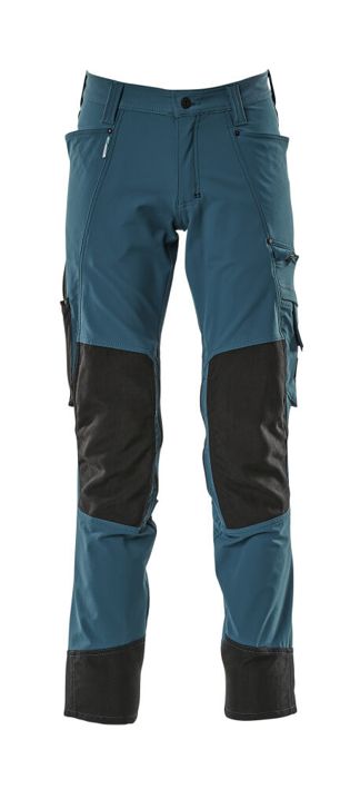 Pantaloni con tasche porta-ginocchiere ADVANCED petrolio scuro
