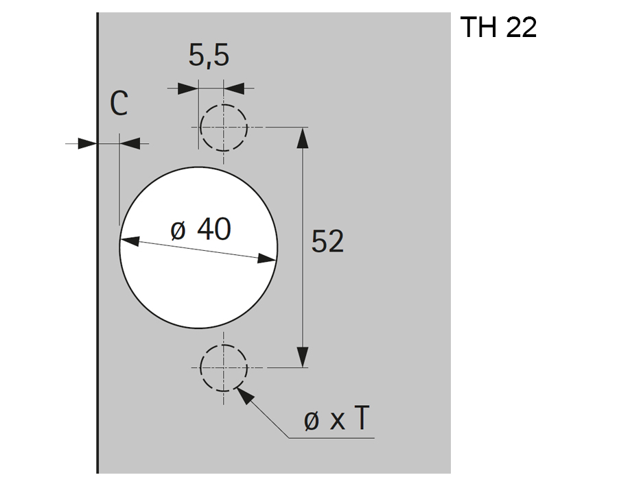 Cerniera per ante profilate fino a 43 mm Intermat 9935