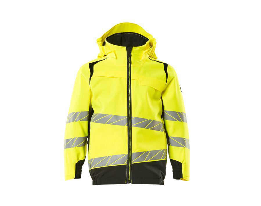 Giacca antivento da bambino ACCELERATE SAFE hi-vis giallo/nero