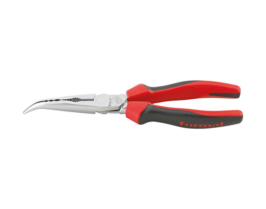 Storchschnabelzange, flach-runde, abgewinkelte Backen