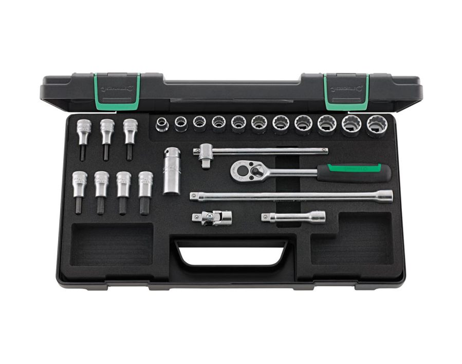 Zwölfkant-Steckschlüssel-Garnitur 3/8", 24-teilig