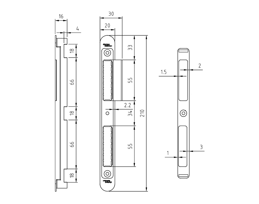 Contropiastra con 4 regolazioni 