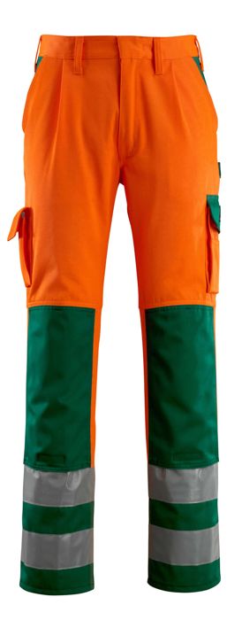 Pantaloni con tasche porta-ginocchiere SAFE COMPETE hi-vis arancio/verde