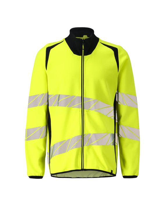 Felpa con chiusura lampo ACCELERATE SAFE hi-vis giallo/blu navy scuro